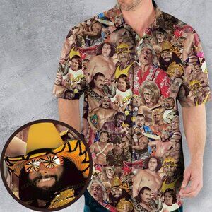 Pro Wrestlers Hawaiian Shirt, Retro Wrestling Aloha Shirt